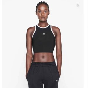 ANINE BING BRETT TANK IN BLACK WITH WHITE STRIPE
